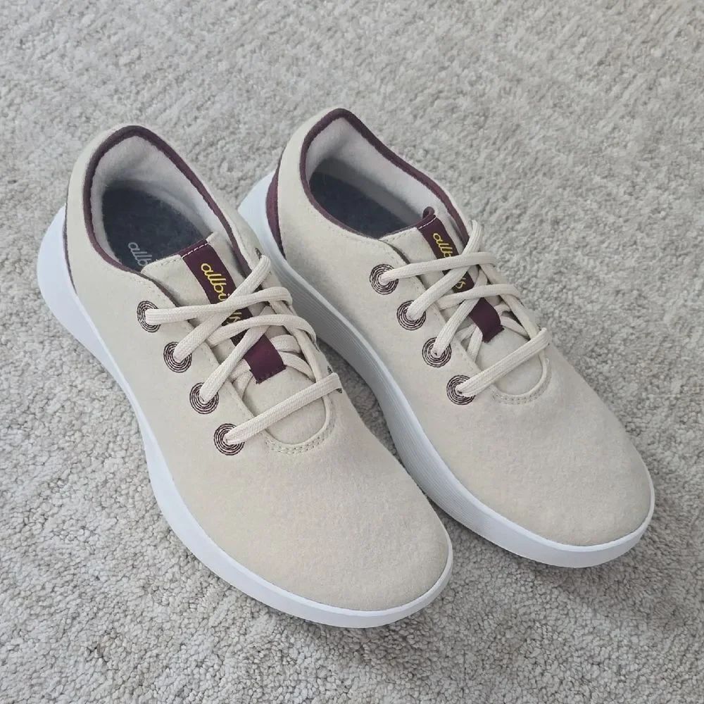Allbirds | Cream and Burgundy Wool Runner Go - Limited Edition